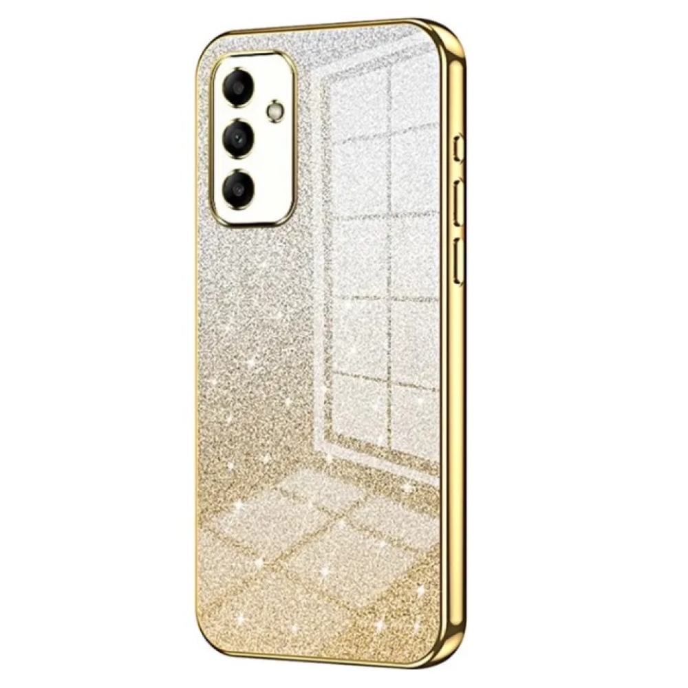 Vágott zselés csillogó tok Samsung Galaxy A05s készülékhez - arany színű