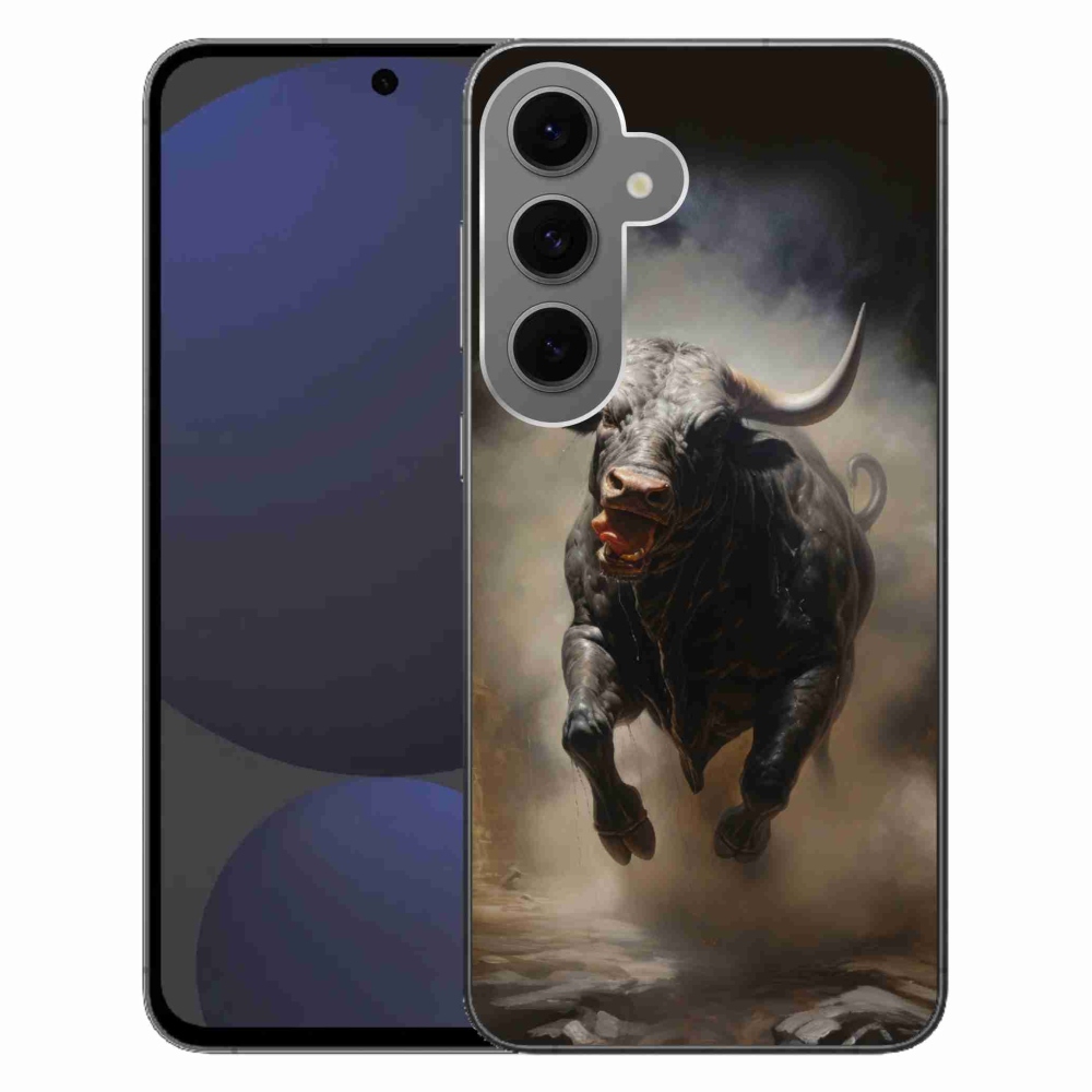 Zselés borítás mmCase Samsung Galaxy S24 FE - dühös bika számára