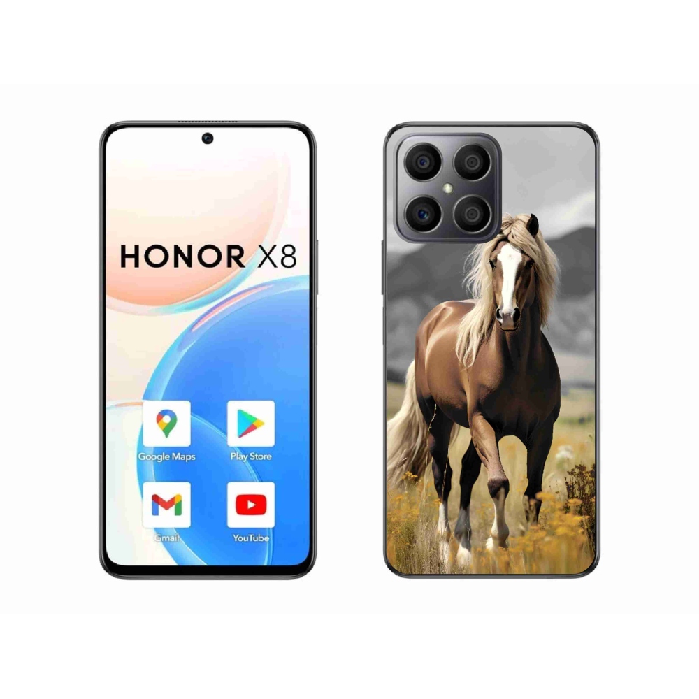 Zselés borítás mmCase a Honor X8-hoz - barna ló 1