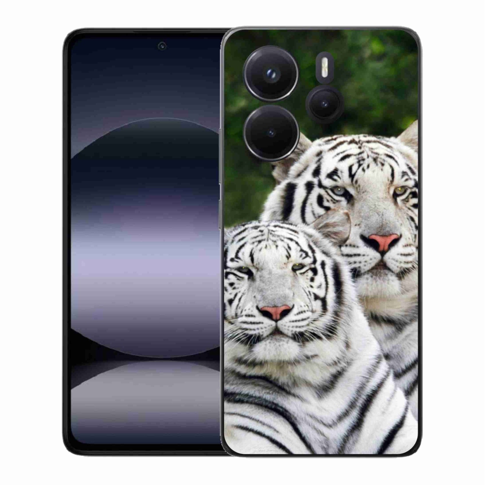Gél borítás mmCase a Xiaomi Redmi Note 14-hez - fehér tigrisek