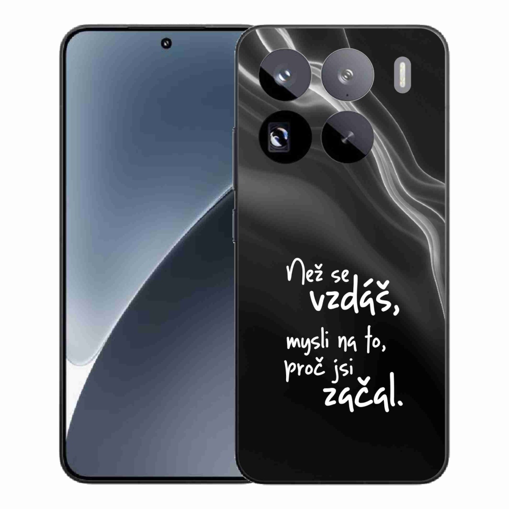 Gél borítás mmCase a Xiaomi 15 Pro-hoz - idézet 2 fekete háttérrel
