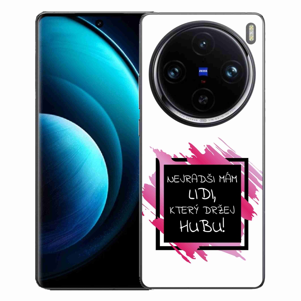 Gél borító mmCase a Vivo X100 Pro 5G készülékhez - vicces szöveg 7 fekete és fehér háttérrel