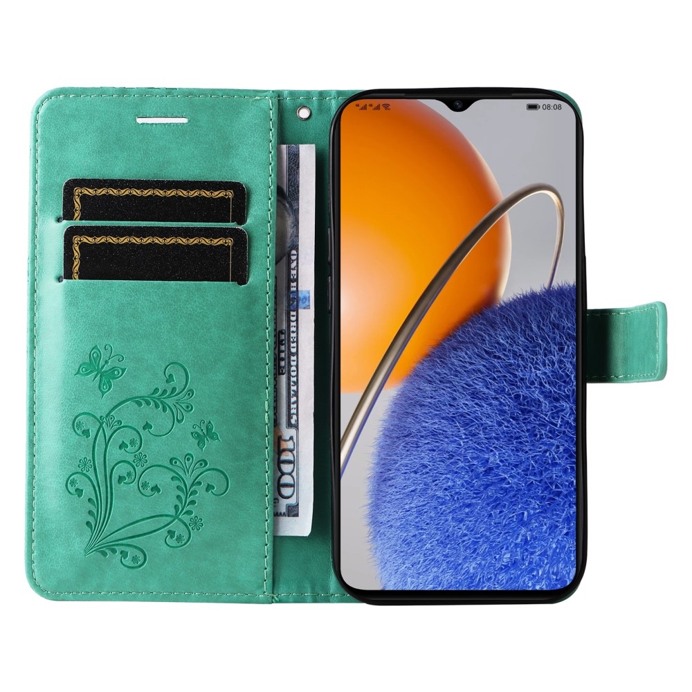 Nagy pillangó könyvtáska Huawei Nova Y61-hez - teáskék