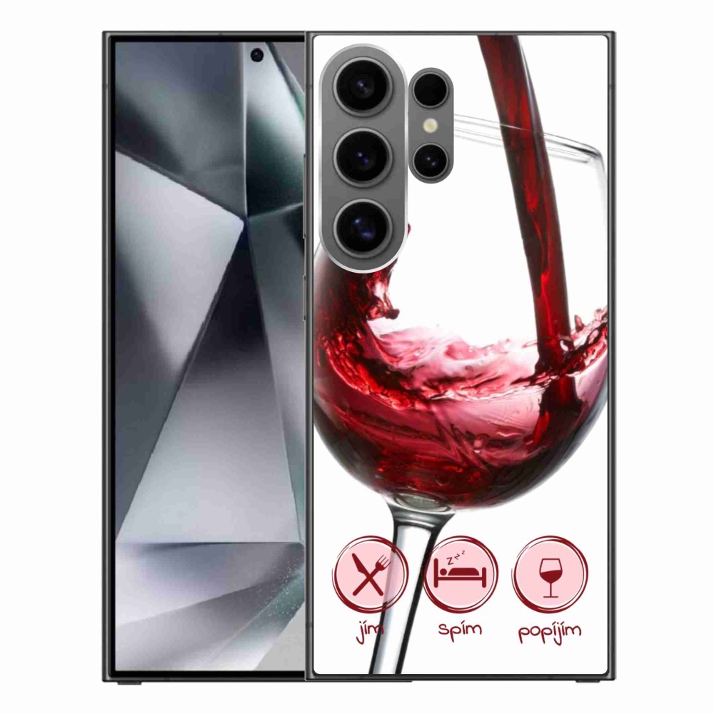 Gél tok mmCase Samsung Galaxy S24 Ultra készülékhez - borospohár piros