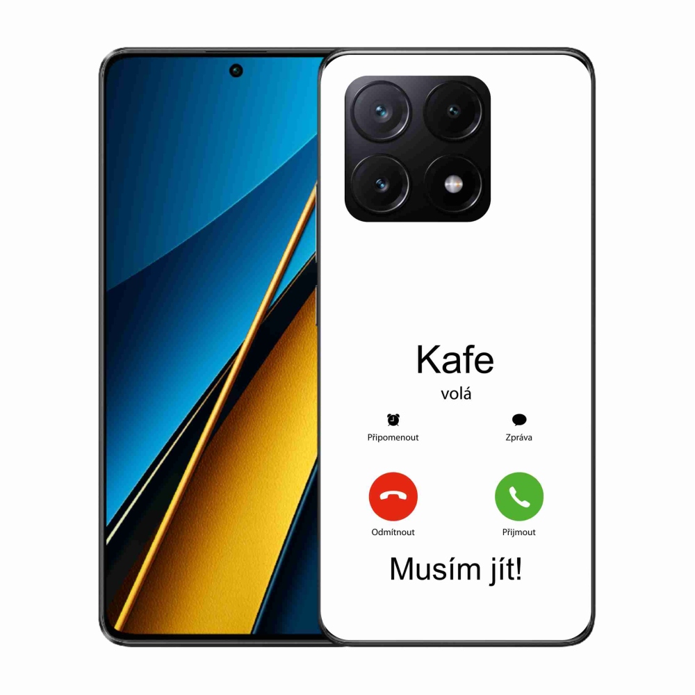 Gél borítás mmCase a Xiaomi Poco X6 Pro 5G számára - kávé hívások fehér háttérrel