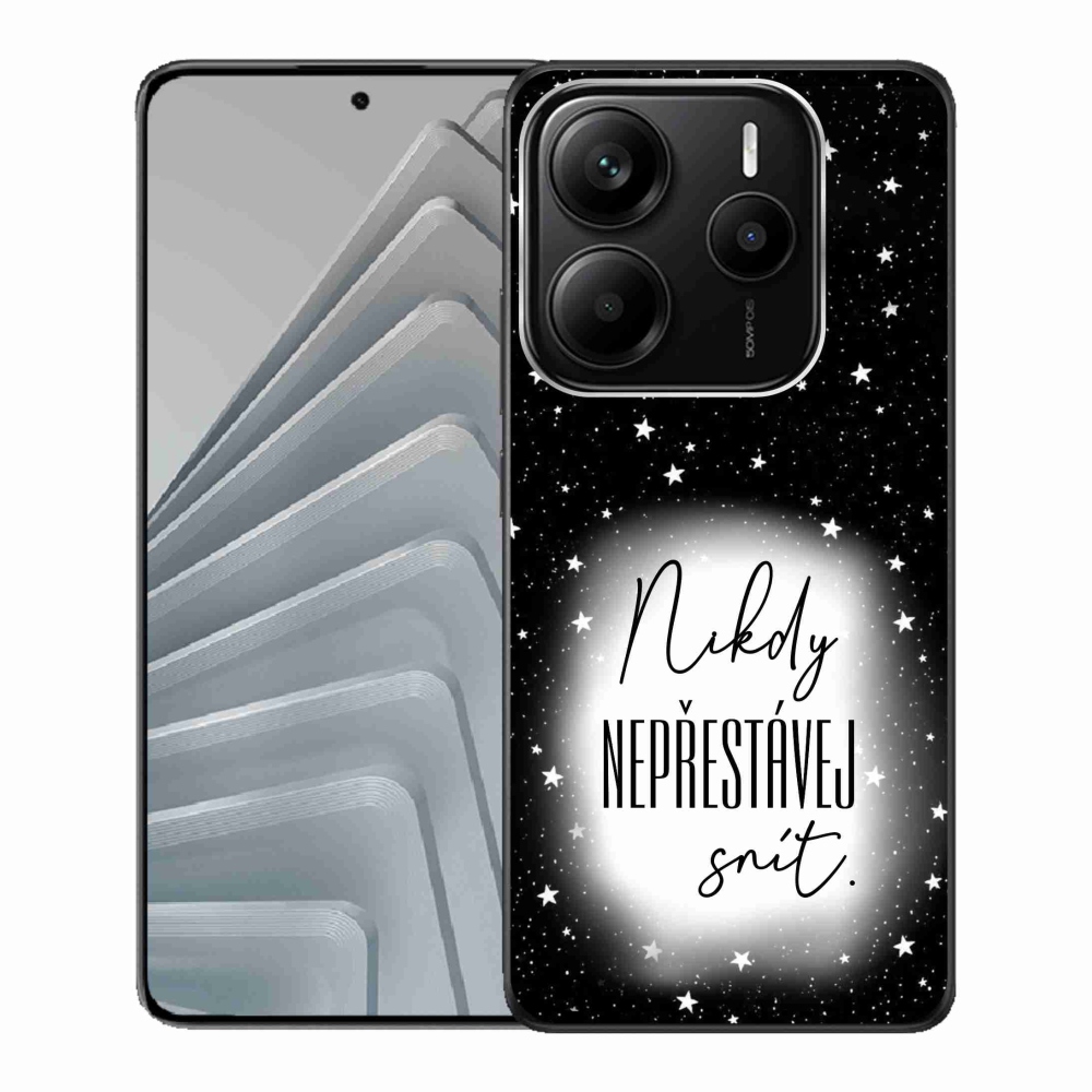 Gél borító mmCase a Xiaomi Redmi Note 14 5G-hez - idézet 1 fehér és fekete háttérrel