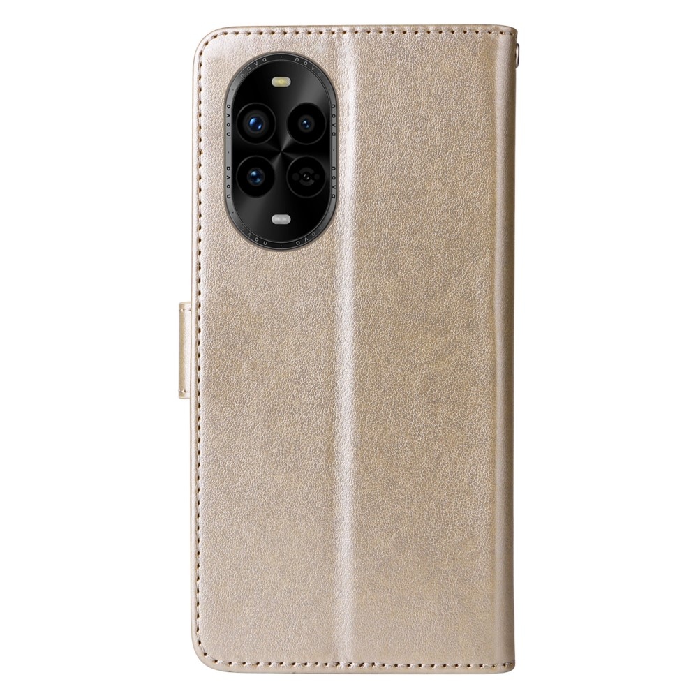 Virágos könyv tok a Huawei Nova 13 Pro 5G-hez - arany színben