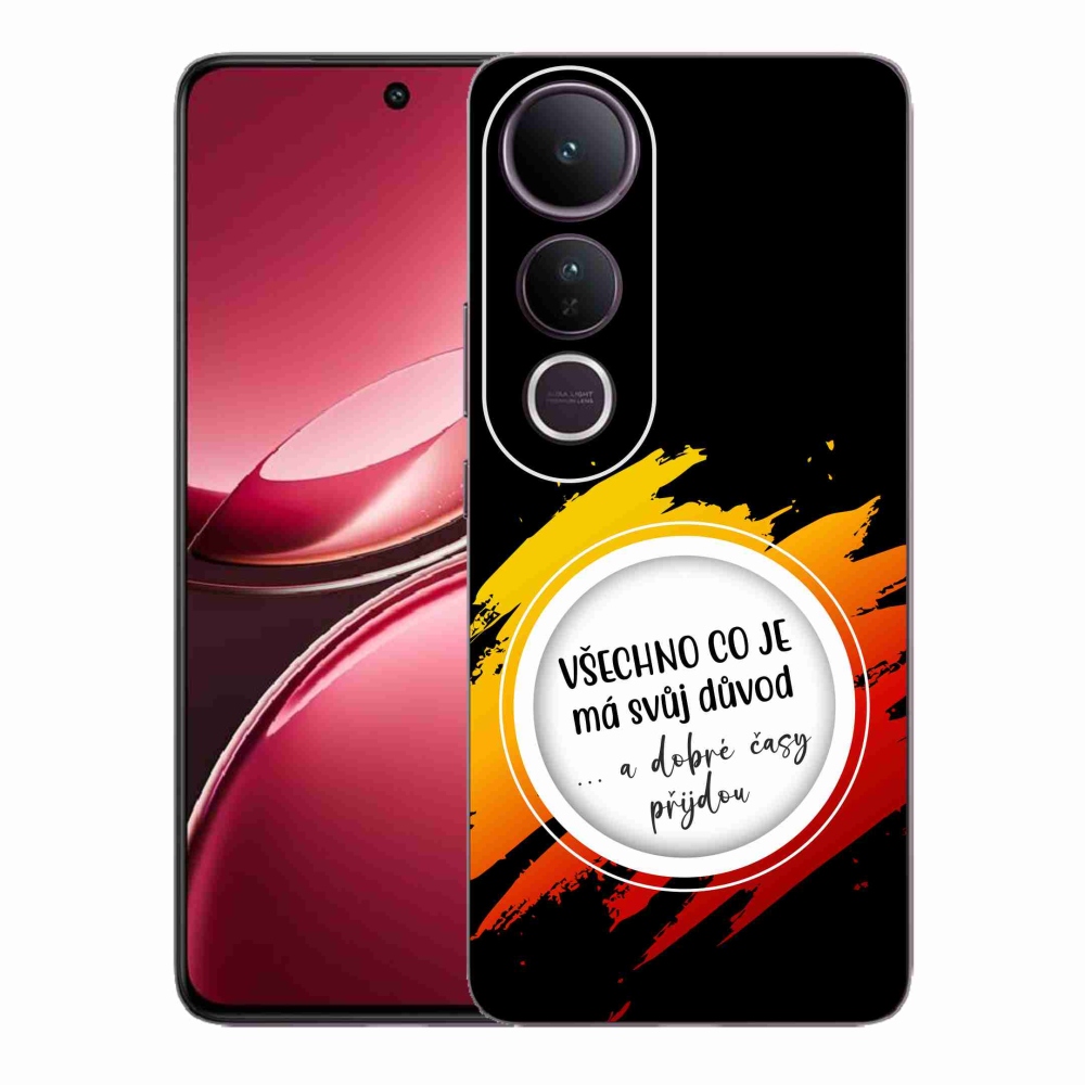 Gél borító mmCase a Vivo V50 Lite 4G/5G - idézet 3 fekete háttérrel