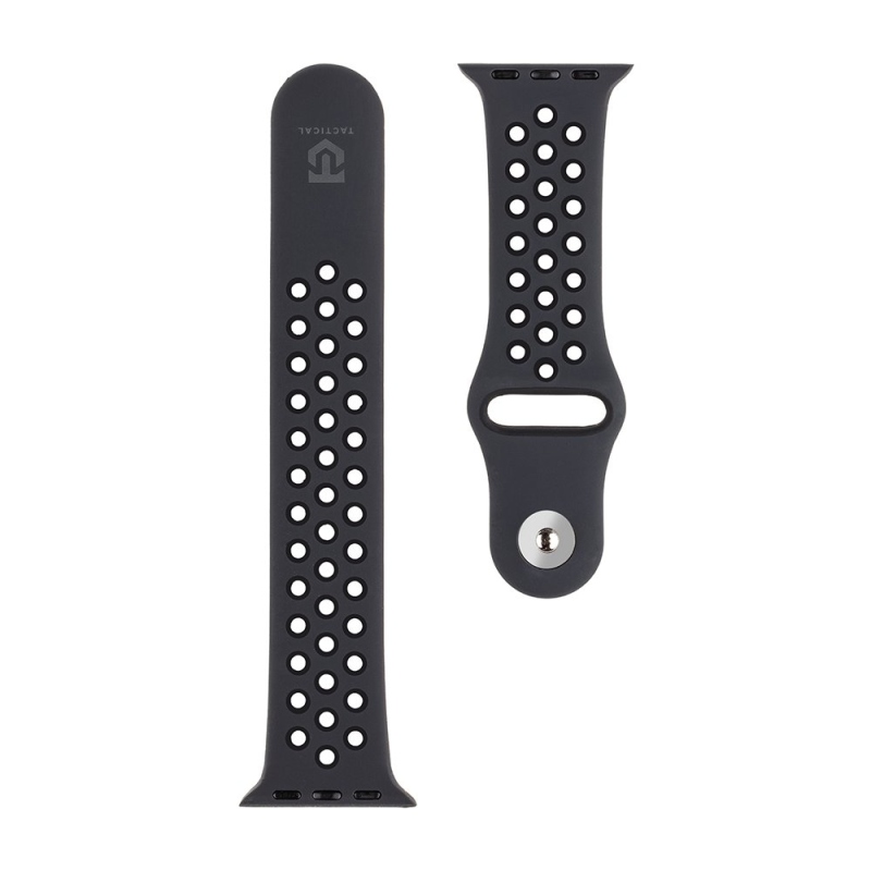 Tactical 839 Dupla szilikon szíj Apple Watch 1/2/3/4/4/5/6/7/8/9/SE 38/40/41mm fekete színű órához