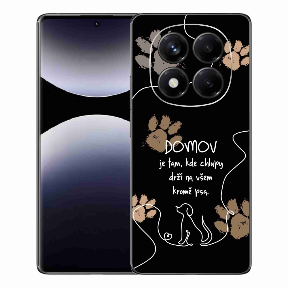 Gél borítás mmCase a Xiaomi Redmi Note 14 Pro készülékhez - kutya motívum fekete háttérrel