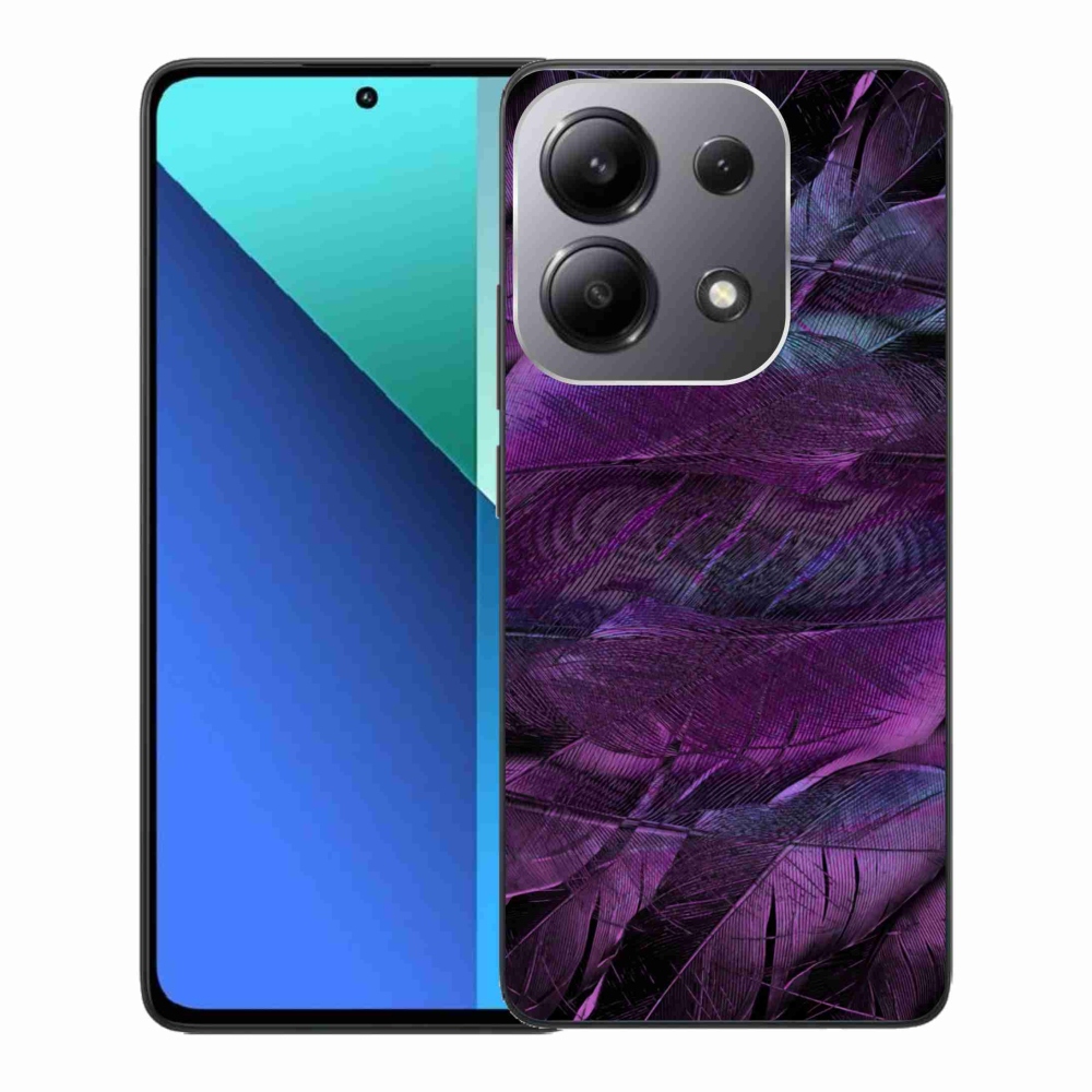 Gél borítás mmCase a Xiaomi Redmi Note 13-hoz - lila tollak