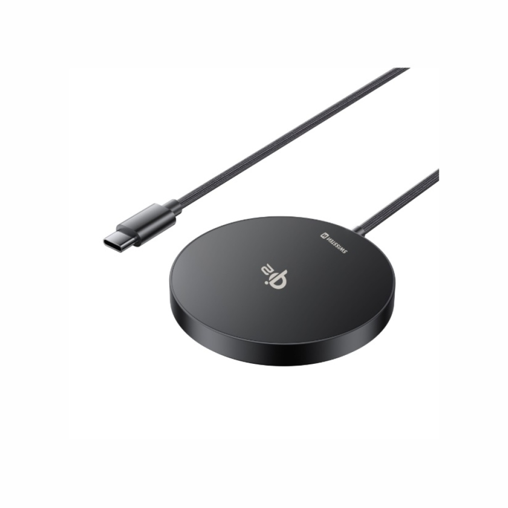 Swissten MagPuck Qi2 1,5 M vezeték nélküli töltő (MagSafe kompatibilis)