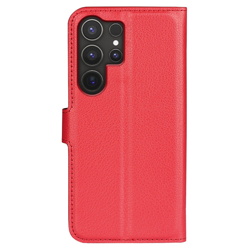 Litchi könyv tok Samsung Galaxy S25 Ultra készülékhez - piros