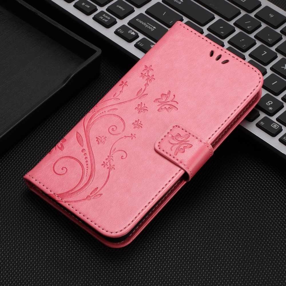 Virágok könyv tok Xiaomi Redmi Note 14 5G - rózsaszínű