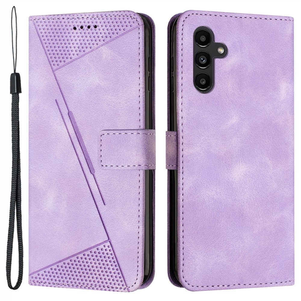 Háromszög alakú könyv tok Samsung Galaxy S25 készülékhez - lila