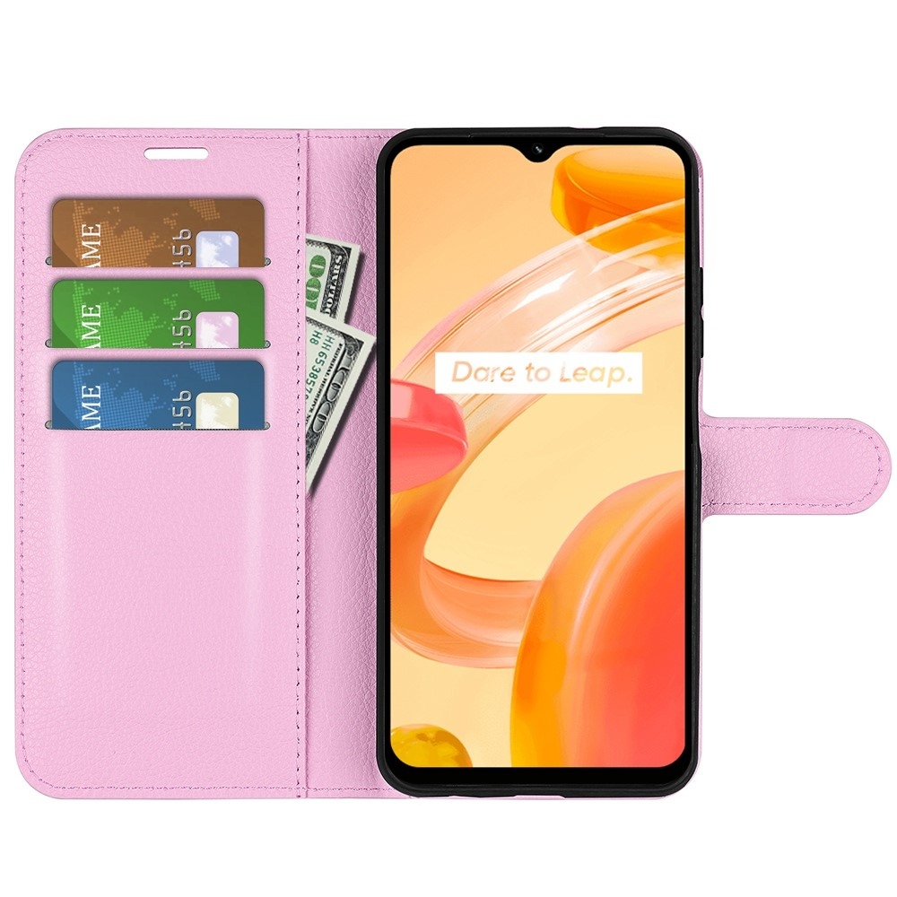 Litchi könyvtáska a Realme C30 készülékhez - rózsaszín