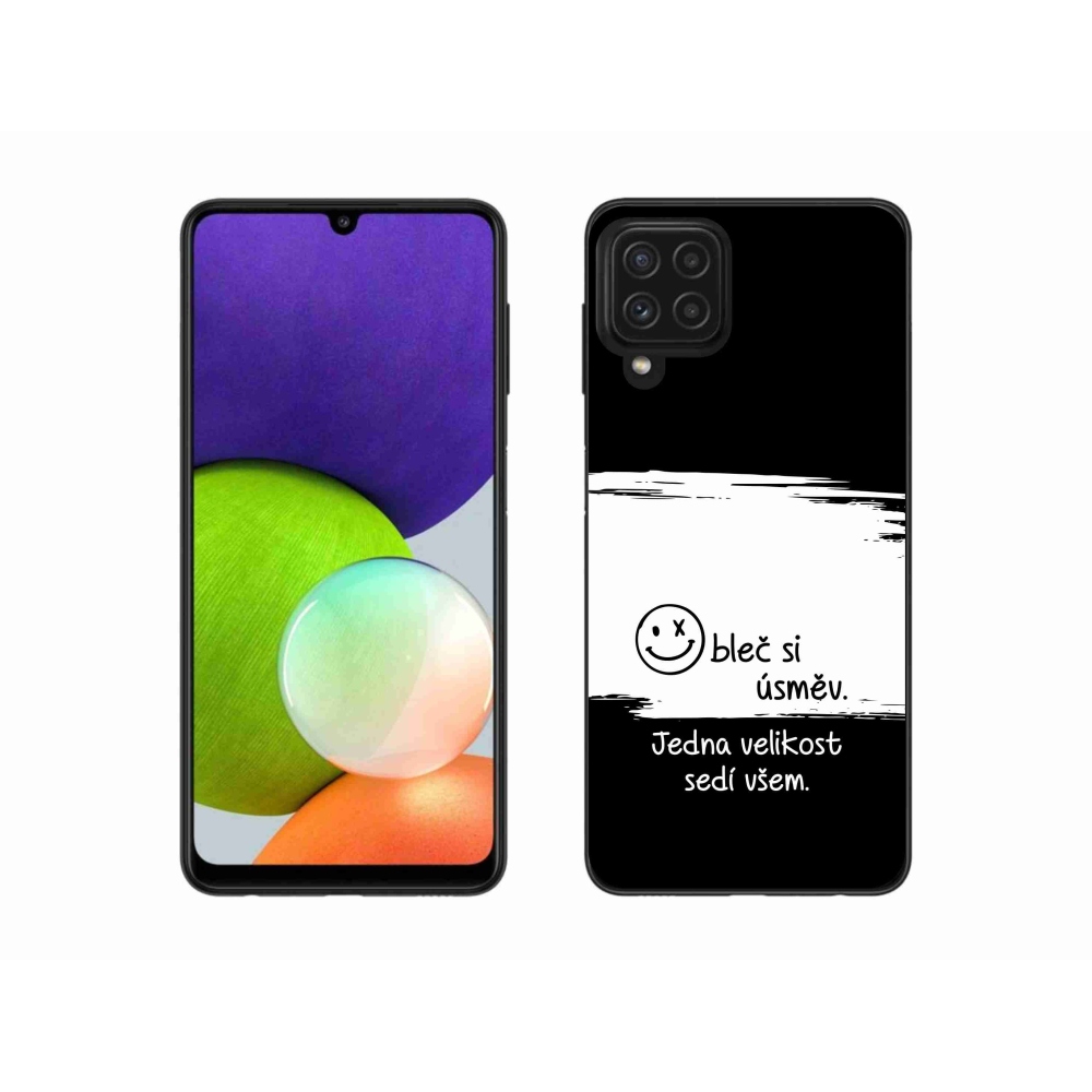 Gél borító mmCase Samsung Galaxy A22 4G - vicces szöveg 8 fekete és fehér háttérrel