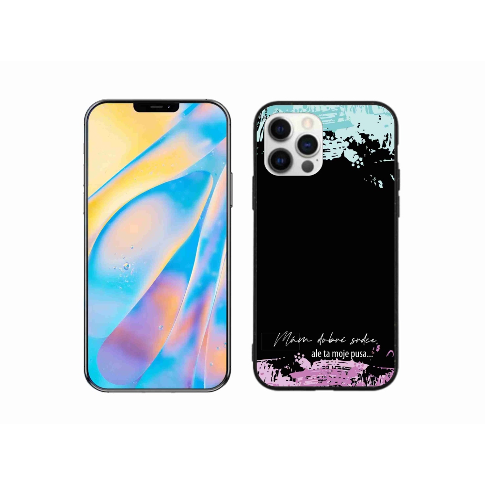 Gél borító mmCase iPhone 12 készülékhez - vicces szöveg 3 fekete háttér