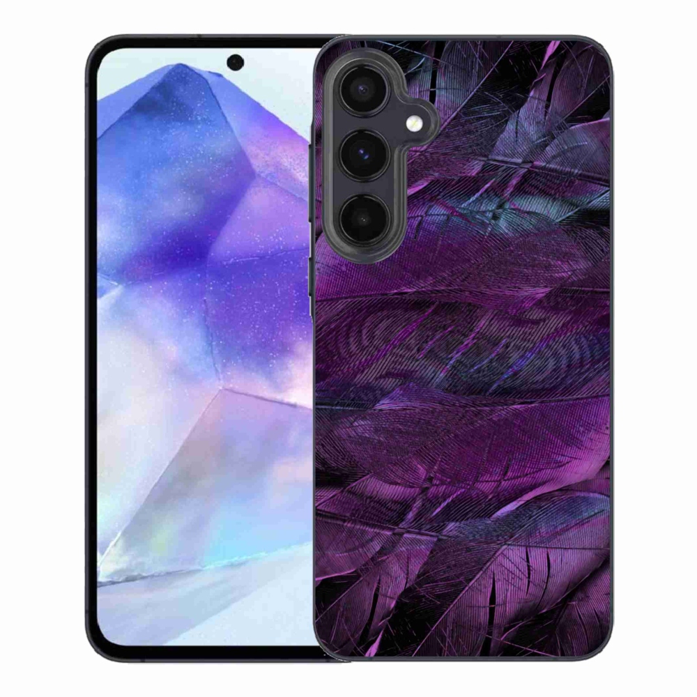 Zselés borítás mmCase Samsung Galaxy A55 5G - lila tollakhoz