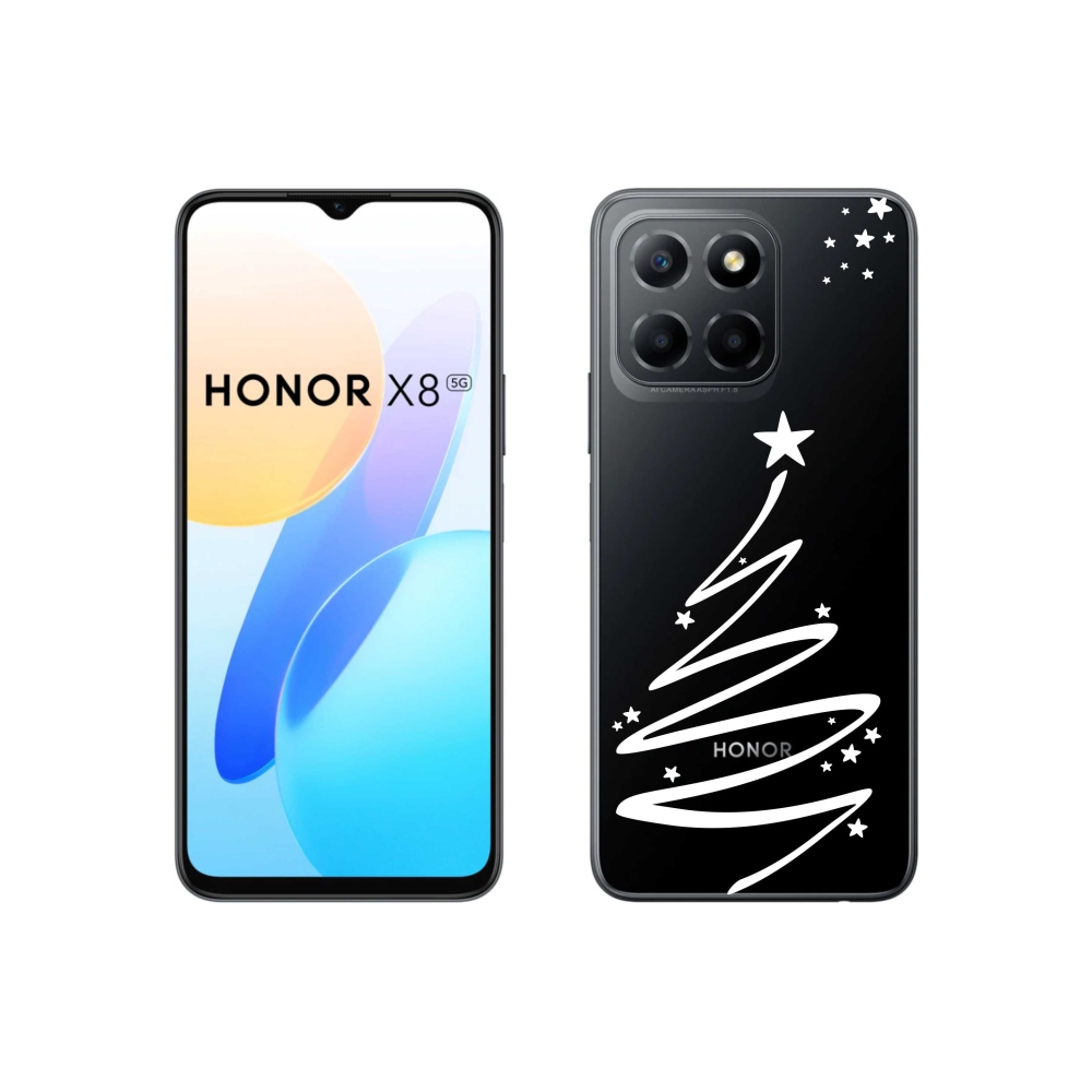 Zselés borítás mmCase a Honor X8 5G/70 Lite 5G számára - fehér fa átlátszó háttéren