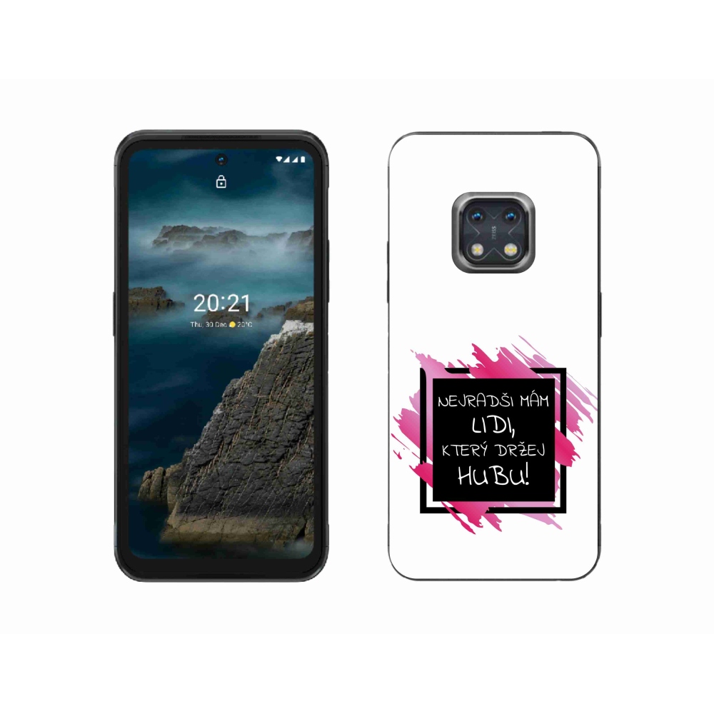 Zselés borító mmCase a Nokia XR20 készülékhez - vicces szöveg 7 fekete-fehér háttérrel