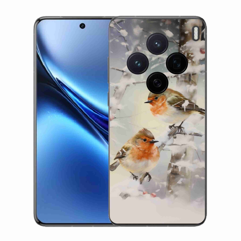 Zselés borítás mmCase a Vivo X200 5G-hez - madarak télen