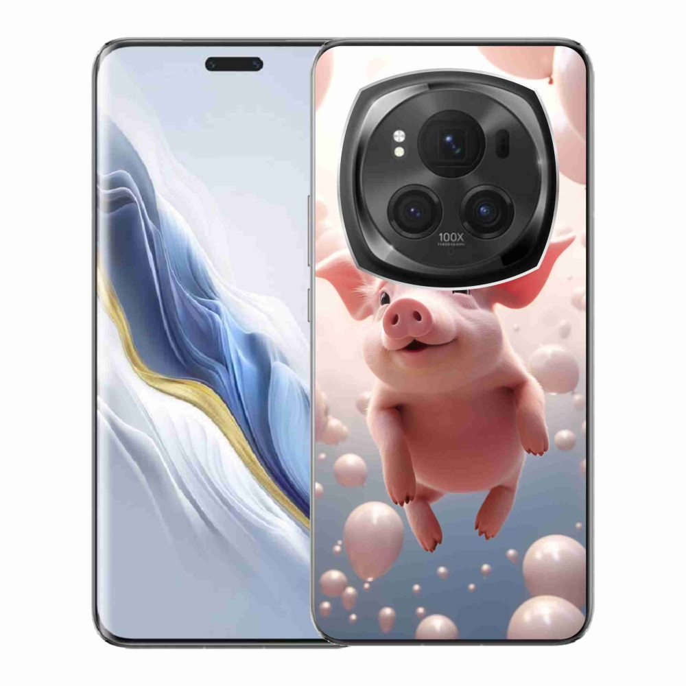 Gél borítás mmCase a Honor Magic 6 Pro 5G készülékhez - malacka lufikkal
