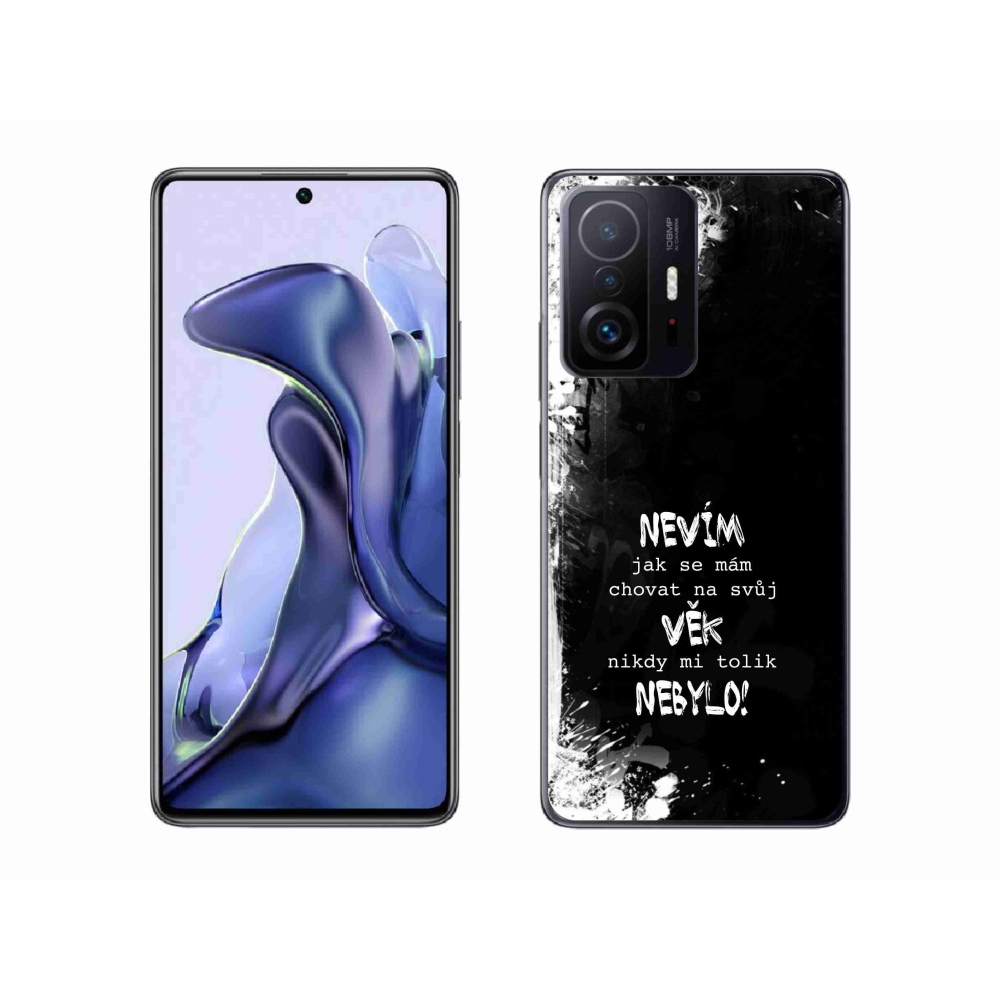 Gél borító mmCase a Xiaomi 11T-hez - vicces szöveg 14 fekete háttérrel