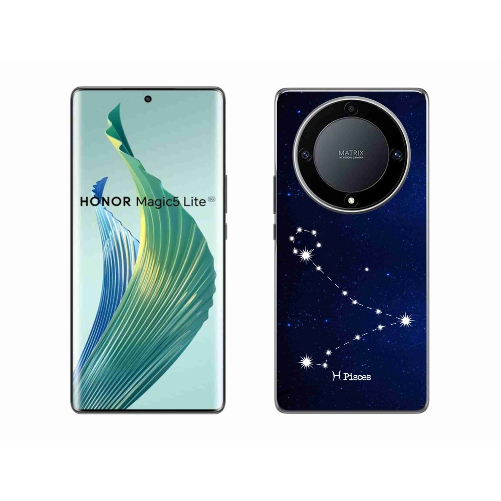 Gél borítás mmCase a Honor Magic 5 Lite 5G számára - csillagkép Halak