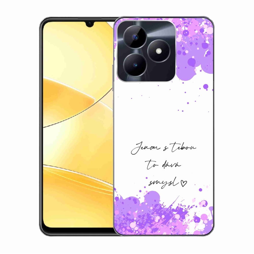 Gél borító mmCase a Realme C51/C53 készülékhez - szerelmes szöveg fehér háttérrel