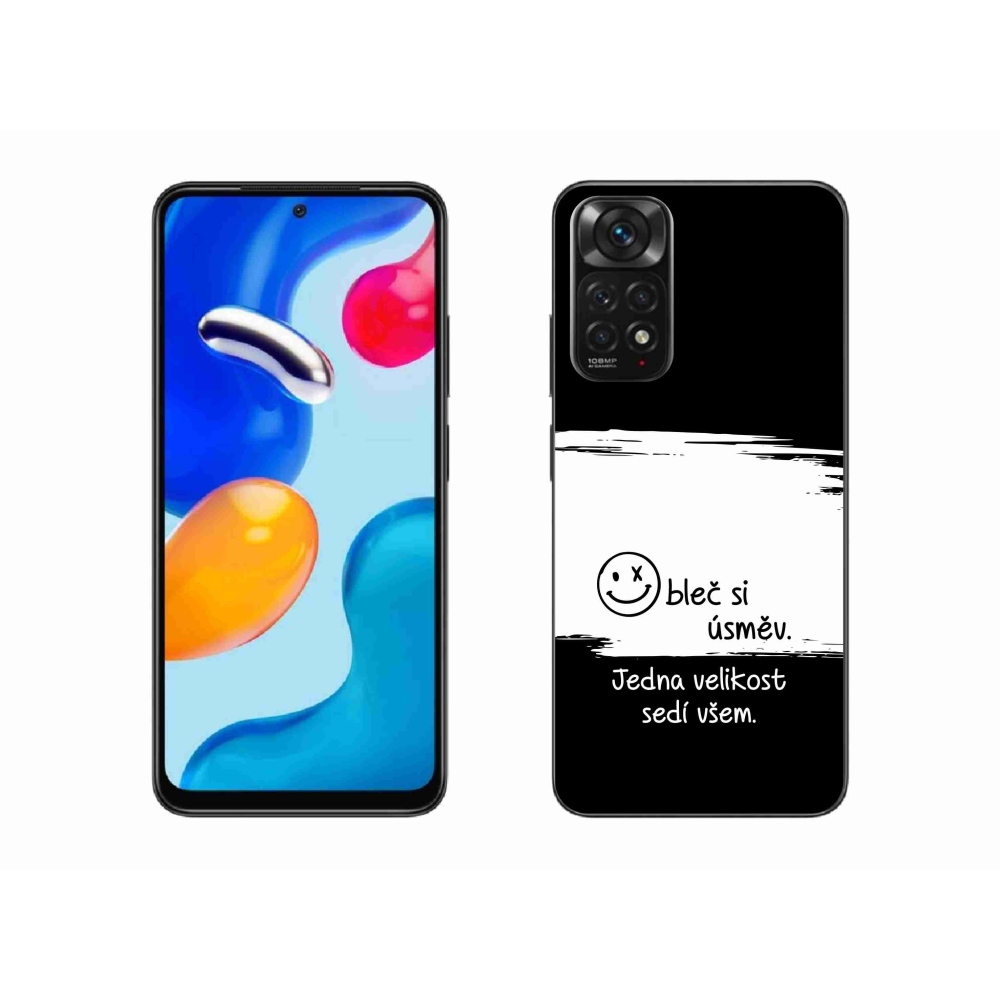 Gél borító mmCase a Xiaomi Redmi Note 11 4G-hez - vicces szöveg 8 fekete és fehér háttérrel