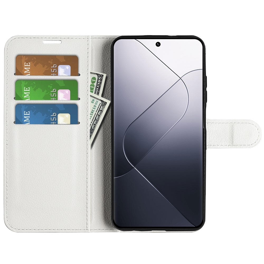 Litchi könyv tok a Xiaomi 14-hez - fehér