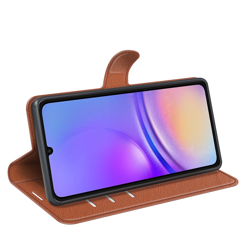 Litchi könyv tok Samsung Galaxy A06 4G-hez - barna