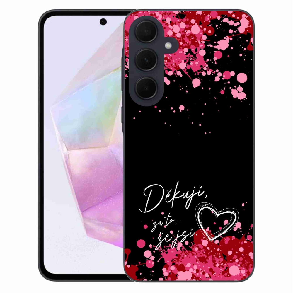 Gél borítás mmCase Samsung Galaxy A35 5G - text in love 2 fekete háttér
