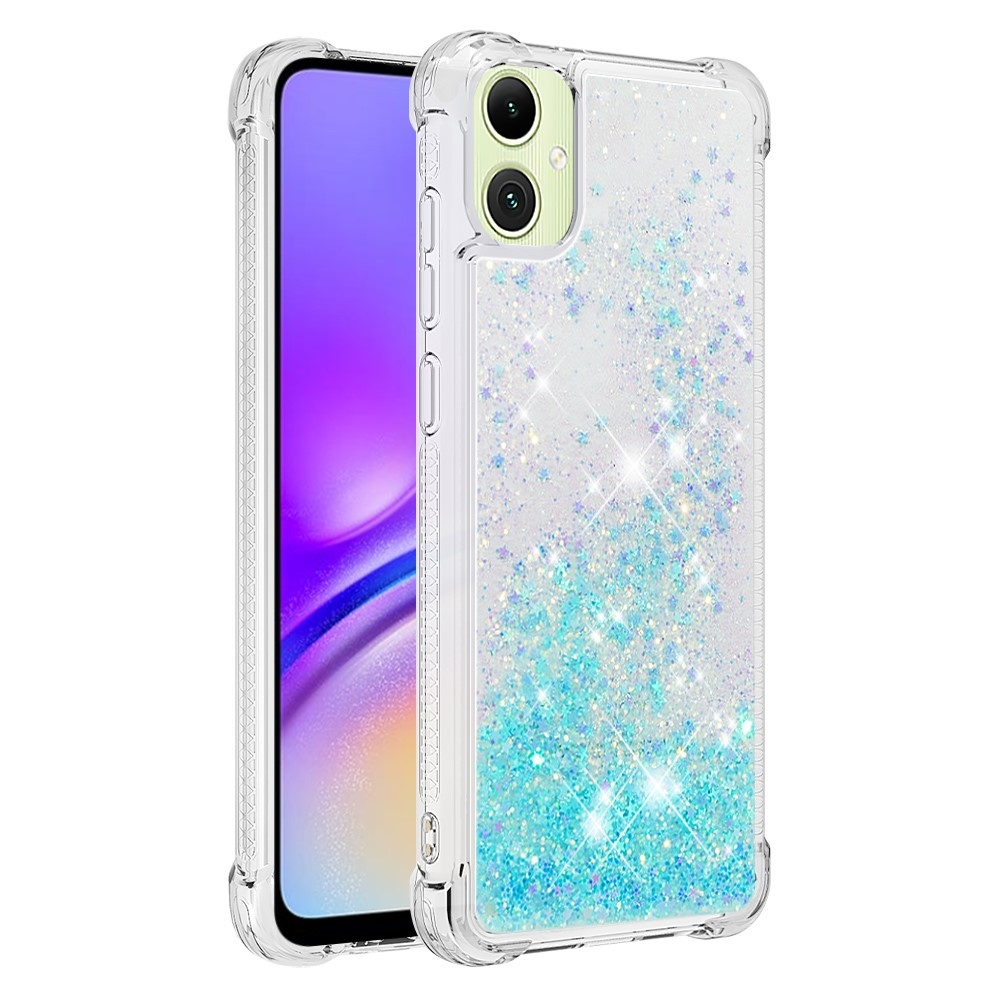 Glitter homokóra zselés tok Samsung Galaxy A06 4G - kék / csillagok