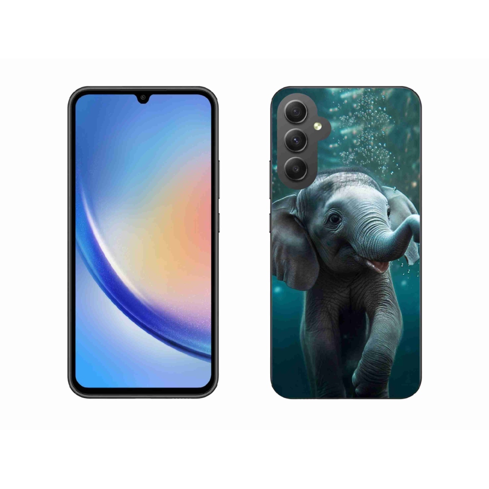 Zselés borítás mmCase Samsung Galaxy A34 5G - elefánt a víz alatt