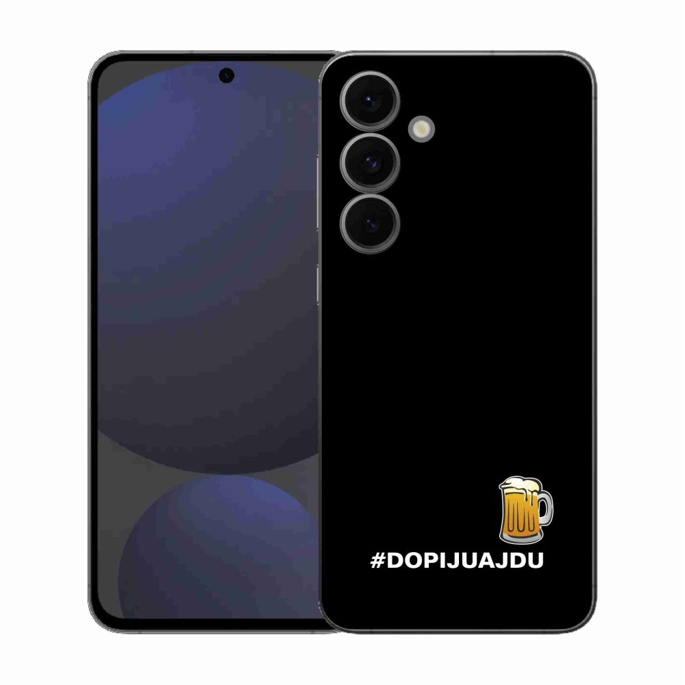 Gél borítás mmCase Samsung Galaxy S25 FE - sör motívum 1 fekete háttér