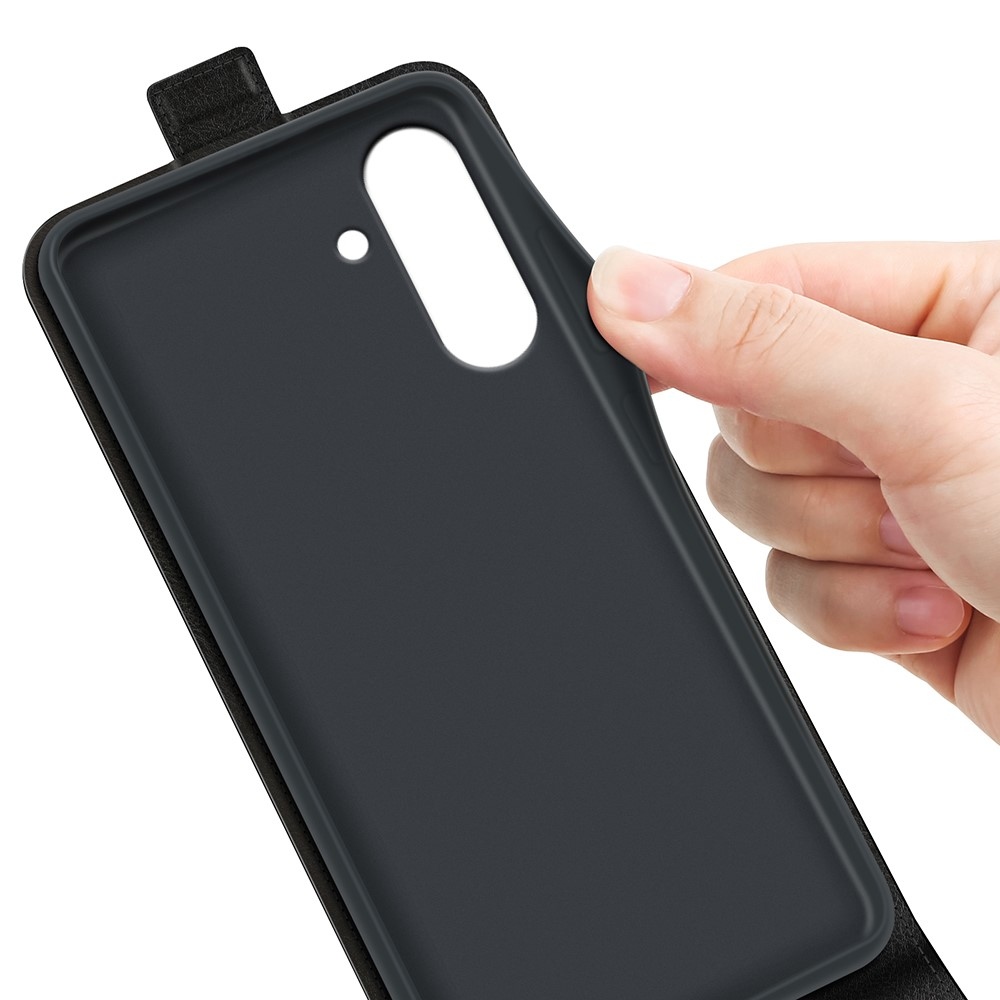 Függőleges könyvtáska Samsung Galaxy A36 5G/A56 5G készülékhez - fekete