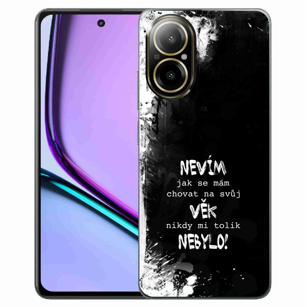 Gél borító mmCase a Realme C67 készülékhez - vicces szöveg 14 fekete háttér