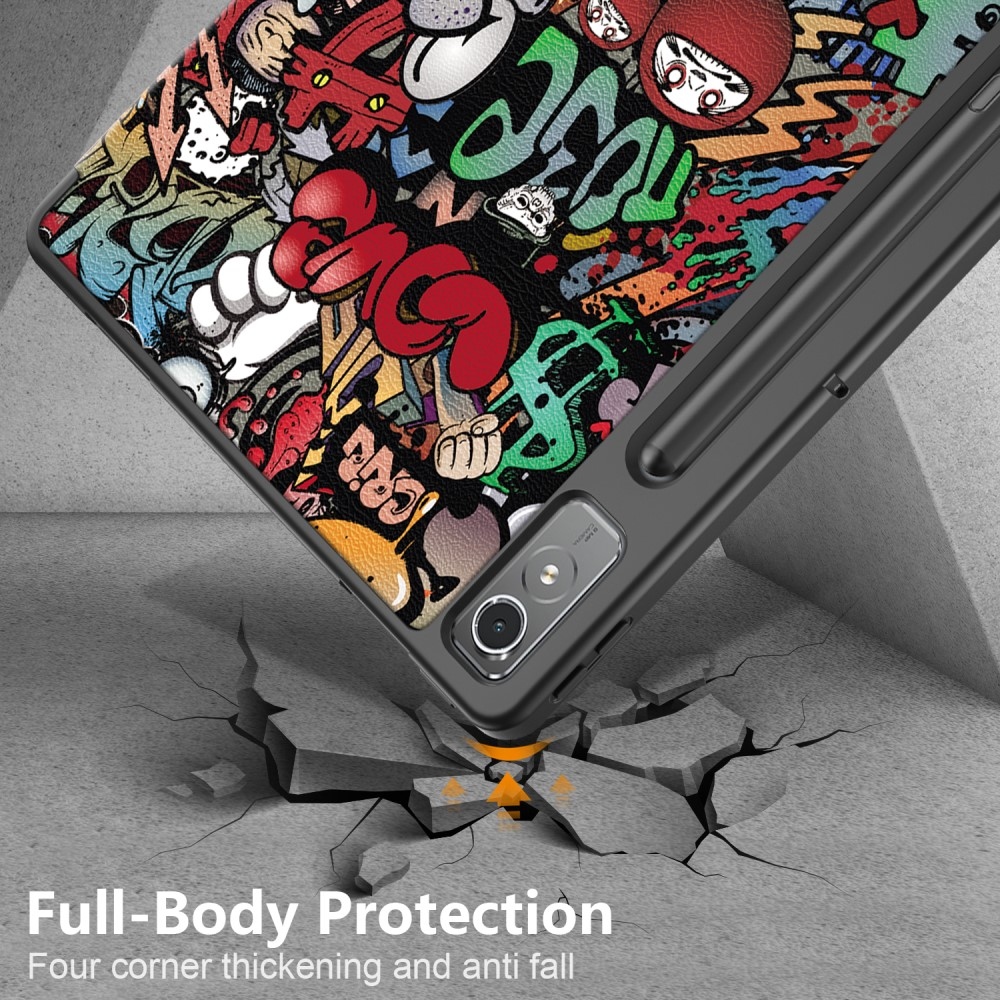 Patte intelligens záró tok Lenovo Tab P12 táblagéphez - graffiti
