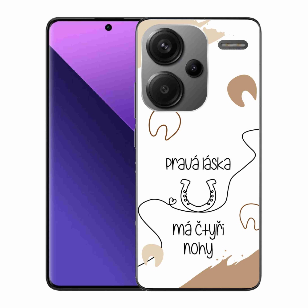 Gél borítás mmCase a Xiaomi Redmi Note 13 Pro+ 5G számára - ló motívum fehér háttérrel