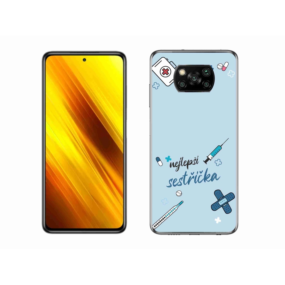 Gél borító mmCase a Xiaomi Poco X3 Pro - legjobb kishúg kék háttérrel
