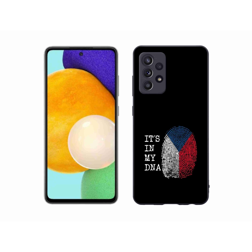 Gél védőhuzat mmCase Samsung Galaxy A52s 5G - zászlós ujjlenyomat fekete háttérrel