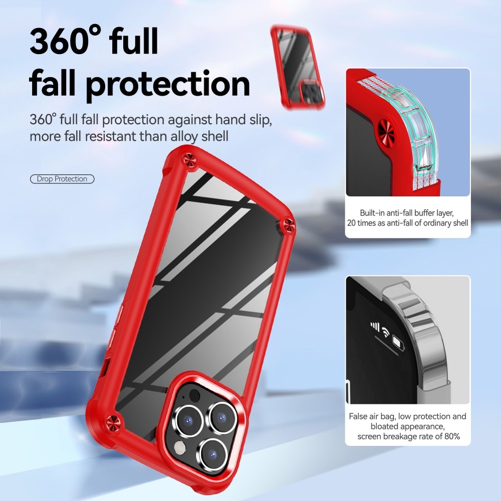 Gél tok fix hátlappal iPhone 15 Pro Max készülékhez - piros