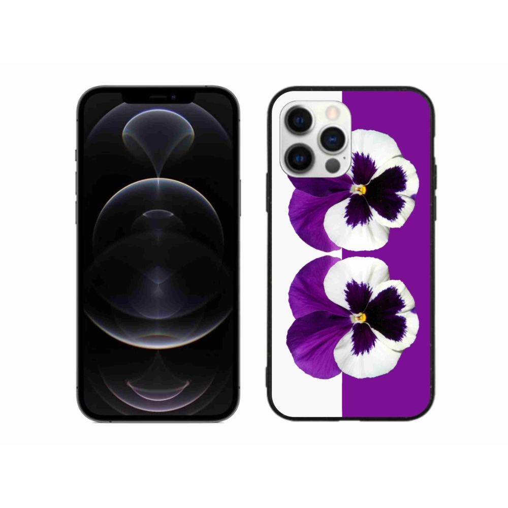 Zselés borítás mmCase iPhone 12 Pro Max készülékhez - lila és fehér virág
