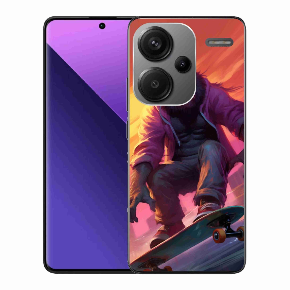 Gél borítás mmCase a Xiaomi Redmi Note 13 Pro+ 5G számára - gorilla a gördeszkán