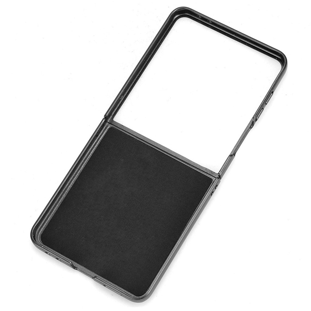 Kombinált műanyag borítás műbőrrel Samsung Galaxy Z Flip7 5G - fekete