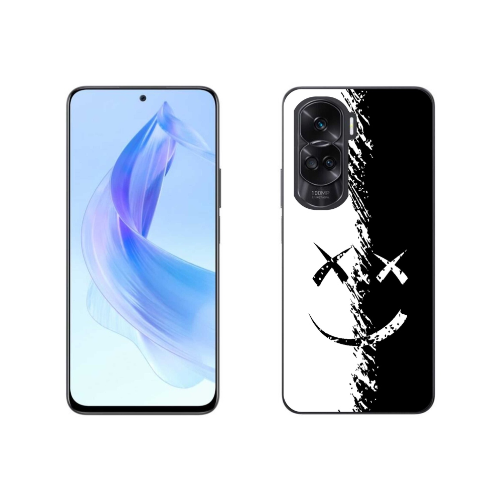 Zselés borítás mmCase a Honor 90 Lite készülékhez - fekete-fehér mosolygó