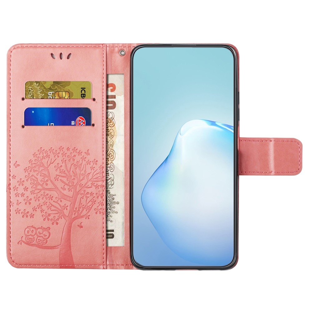 Fás könyv tok Samsung Galaxy S24 készülékhez - rózsaszín