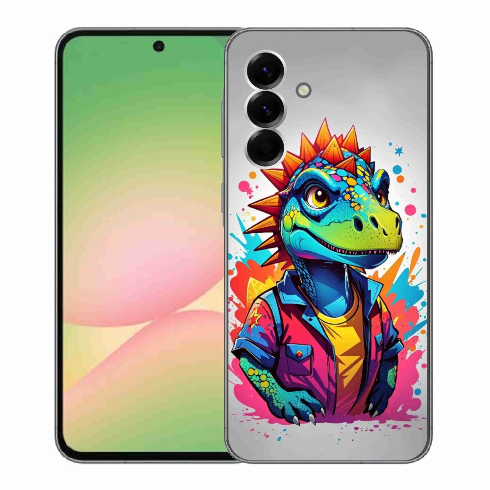 Zselés borítás mmCase Samsung Galaxy A56 5G - színes dinoszauruszhoz
